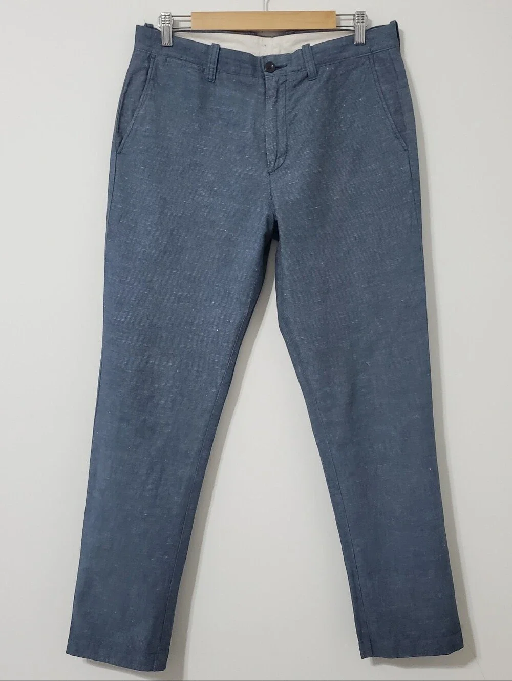 J. Crew 770 Straight Fit McNutt Linen Blend Chino Pants Blue 32 Waist